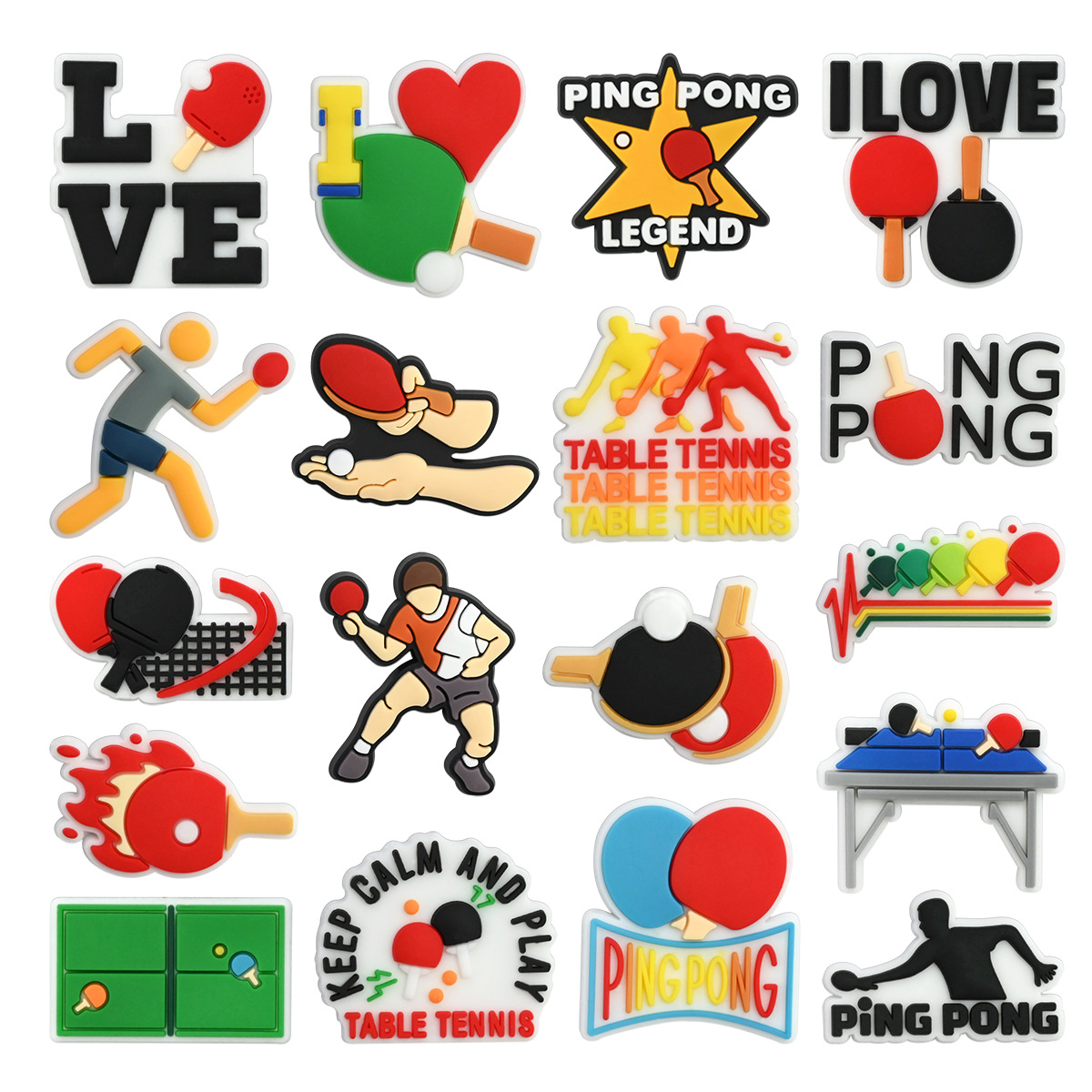 Table Tennis Kit Bag - Набор из 18 шармов для обуви
